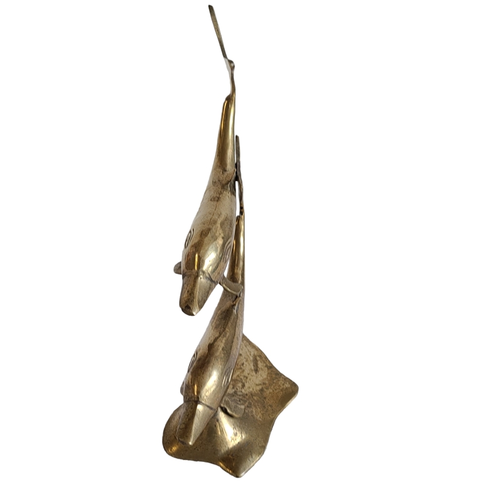 Solid brass dolphin figurine - Picture 4 of 5